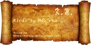 Király Márta névjegykártya