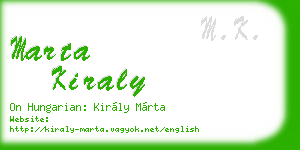 marta kiraly business card